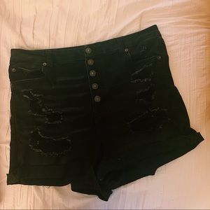High-Waisted Black Shorts